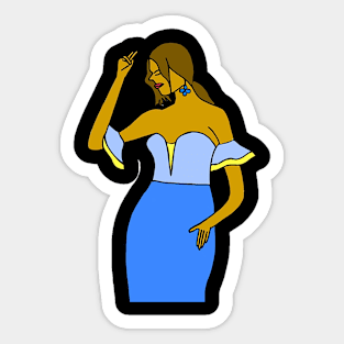 Powerful girl with chic dress and pose ! Sticker